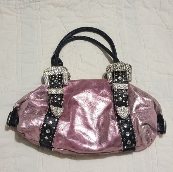 Charm and Luck Bags Charm And Luck Pink Metallic Western Purse